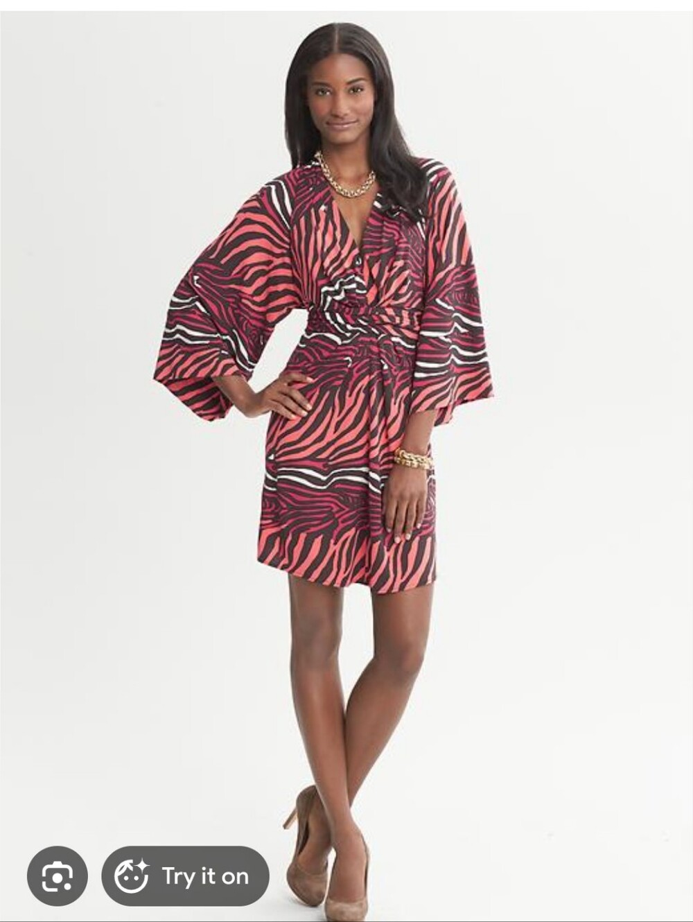 Issa London Banana Republic Animal Print Tie Waist Wrap Dress